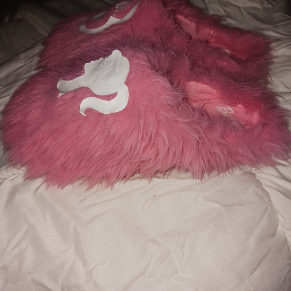 Barbie Pink Furry Slippers - Picture 4 of 8